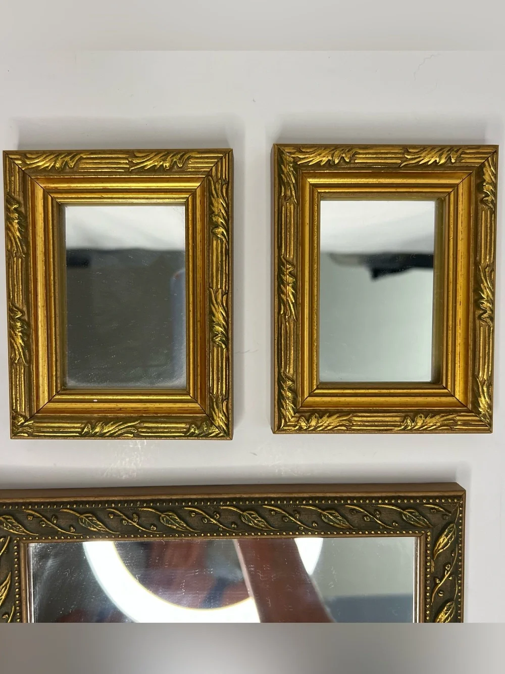 Vintage Gold Framed Decorative Mirrors Set of 5